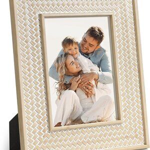 5x7 Picture Frame Natural Boho Picture Frames Beige Chic Bohemian Photo Frame De
